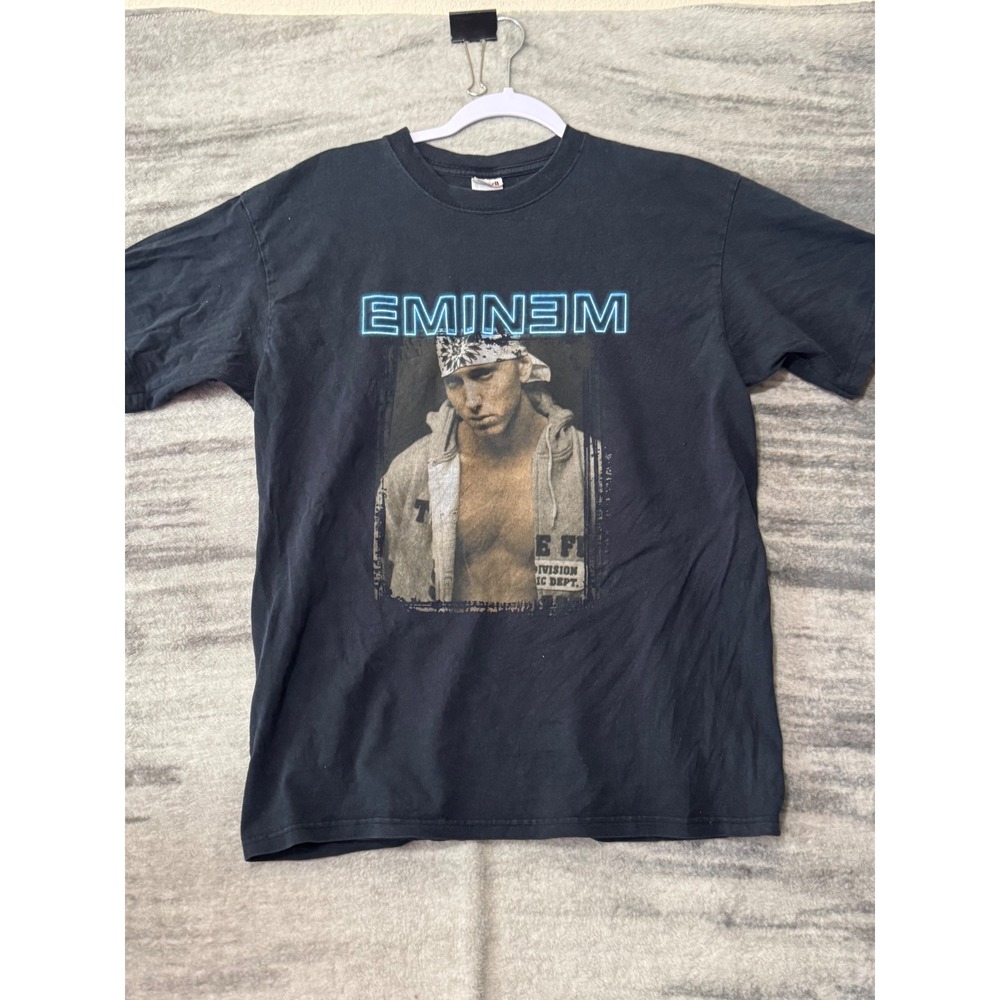 Vintage 2003 Eminem Ford Field Tour T-Shirt Black Large 50 Cent Missy Elliott